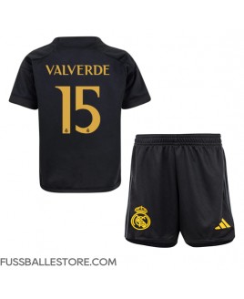 Günstige Real Madrid Federico Valverde #15 3rd trikot Kinder 2023-24 Kurzarm (+ Kurze Hosen)